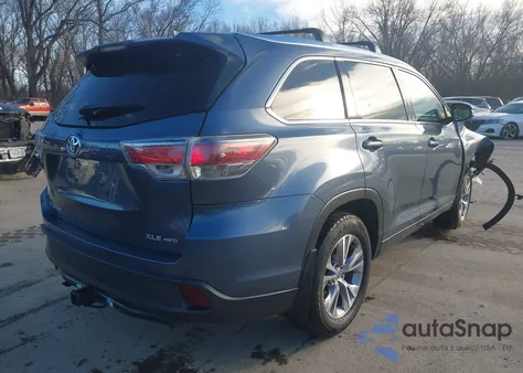 2015 Toyota Highlander Xle V6 from USA, damaged, VIN 5TDJKRFH6FS138437